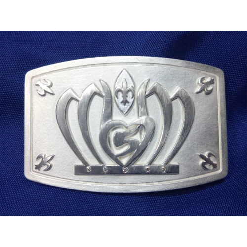 Gürtelschnalle ~ Krone des Himmels gerade ~ Silber rhodiniert