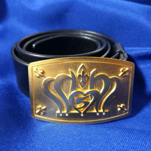 Gürtelschnalle ~ Krone des Himmels geschwungen ~ Silber goldplattiert