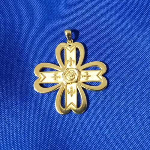 Amulett “Mandorla’s Rose“ ~ Silber goldplattiert