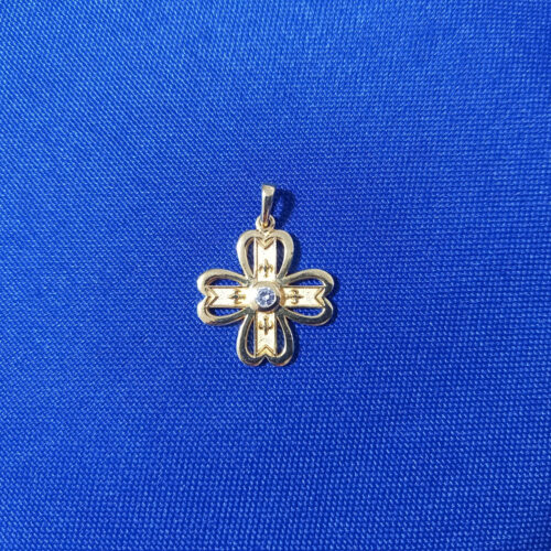 Anhänger “Mandorla’s Rose“ ~ Silber goldplattiert